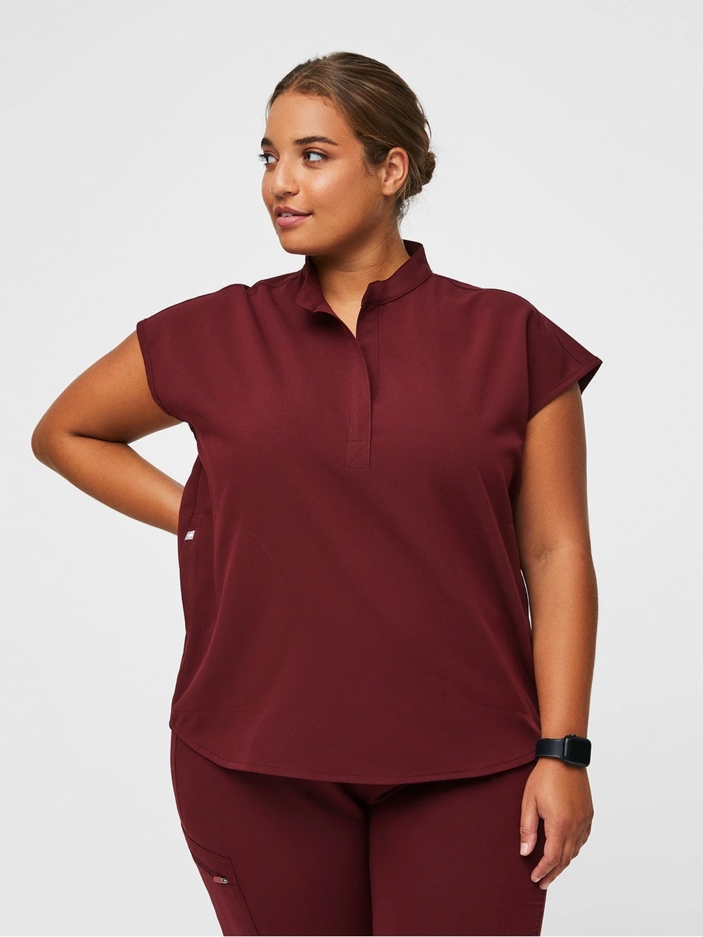 NWT-FIGS Rafaela smokey taupe scrubs top sz 3X - Picture 2 of 8